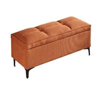 Banco otomano de almacenamiento para sala de estar, tapizado con patas de metal, asiento versátil para sofá o entrada