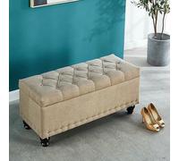 Banco otomano de almacenamiento para zapatos, tapizado, asiento de almacenamiento, elegante zapatero con espacio de almacenamiento, muebles versátiles para sala de estar o dormitorio