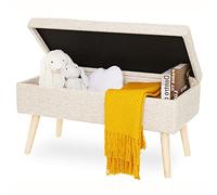 Banco otomano de Almacenamiento Simple Moderno,Asiento de Banco de Almacenamiento de Extremo de Cama tapizado en Lino de algodón,Cofre de Almacenamiento otomano de Primera Calidad Banco de s