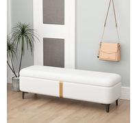 Banco otomano de almacenamiento, tapizado de piel sintética para dormitorio, sala de estar, entrada, gran espacio de almacenamiento, diseño versátil para organización del hogar