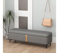 Banco otomano de almacenamiento, tapizado de piel sintética para dormitorio, sala de estar, entrada, gran espacio de almacenamiento, diseño versátil para organización del hogar