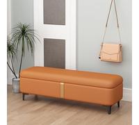 Banco otomano de almacenamiento, tapizado de piel sintética para dormitorio, sala de estar, entrada, gran espacio de almacenamiento, diseño versátil para organización del hogar