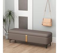 Banco otomano de almacenamiento, tapizado de piel sintética para dormitorio, sala de estar, entrada, gran espacio de almacenamiento, diseño versátil para organización del hogar
