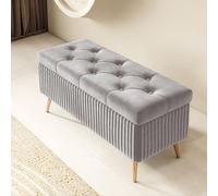 Banco otomano de almacenamiento tapizado, taburete de almacenamiento versátil para dormitorio, reposapiés de tocador de maquillaje, puf de sala de estar, asiento de almacenamiento al lado de la cama