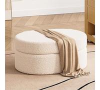 Banco otomano de almacenamiento tapizado, taburete multifuncional con tela de peluche para dormitorio y sala de estar, solución perfecta para almacenamiento de entrada y final de la cama