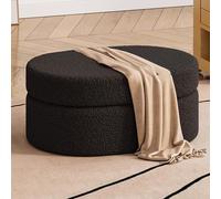 Banco otomano de almacenamiento tapizado, taburete multifuncional con tela de peluche para dormitorio y sala de estar, solución perfecta para almacenamiento de entrada y final de la cama