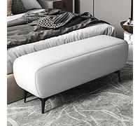 Banco otomano de piel sintética de alta calidad, asiento moderno para zapatos de entrada, taburete rectangular multifuncional, comodidad acolchada, 100 x 40 x 40 cm, acento elegante para el hogar