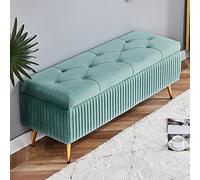 Banco otomano de terciopelo con diseño de botones, elegante tapizado para sala de estar y entrada, extremo acolchado de cama con diseño de botón, perfecto para organizar lo esencial