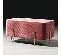 Banco otomano de terciopelo suave moderno multifuncional para cambiar zapatos con tapicería de primera calidad, elegante banco de sofá con reposapiés, color: B-Ro