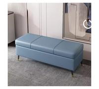 Banco otomano grande de almacenamiento, baúl de almacenamiento de piel sintética, reposapiés tapizado rectangular para dormitorio, sala de estar, entrada
