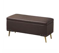 Banco otomano minimalista moderno - Taburete largo para dormitorio, sofá, guardarropa, taburete largo para mesita de noche, color marrón oscuro, 90 x 40 x 45 cm para decoración elegante del hogar