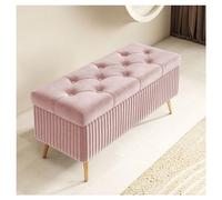Banco otomano moderno de terciopelo con patas doradas, reposapiés tapizado en el extremo de la cama, muebles de acento para entrada, sala de estar y comedor (39 x 16 x 18 pulgadas, color H)