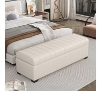 Banco Otomano Multifuncional con Almacenamiento, Amplio Zapatero Oculto Incorporado, Ideal para Recibidor, Sala De Estar Y Dormitorio; Estructura De Madera A 100cm/39.4in