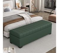 Banco Otomano Multifuncional con Almacenamiento, Amplio Zapatero Oculto Incorporado, Ideal para Recibidor, Sala De Estar Y Dormitorio; Estructura De Madera Maciza, F 90cm/35.4in