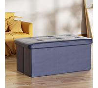 Banco otomano plegable de almacenamiento con contenedor extraíble, baúl de almacenamiento versátil para sala de estar, dormitorio o dormitorio