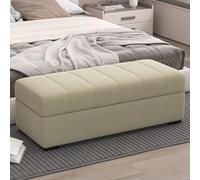 Banco otomano rectangular amarillo moderno - Reposapiés copetudo y taburete cambiador para sala de estar y dormitorio, versátil sofá pequeño y reposapiés, elegante solución de muebles para el hogar