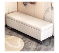 Banco otomano rectangular con ruedas, baúl de almacenamiento al final de la cama, solución de almacenamiento extra larga para dormitorio y sala de estar, muebles versátiles para organización