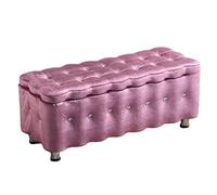 Banco otomano rectangular de lana de hielo para sofá, cambiador de zapatos, armario multifuncional, para cama, muebles, tienda de ropa, color azul lago.