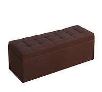 Banco otomano rectangular grande de lino con asiento acolchado y tapa abatible, muebles de dormitorio para cama, mesa de café, baúl de almacenamiento extra grande y reposapiés, color 3 120 x 40 x 40