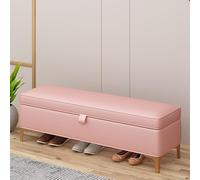 Banco otomano rectangular moderno de piel sintética para entrada interior, reposapiés multifuncional y asiento de dormitorio, color rosa, 190 x 40 x 40 cm
