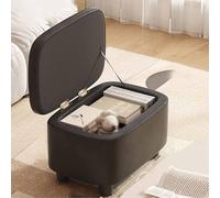 Banco otomano redondo para zapatos y reposapiés, versátil y moderno, almacenamiento corto para entrada, sala de estar, dormitorio