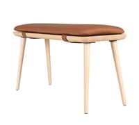 Banco otomano tapizado con asiento acolchado para entrada, sala de estar, tocador y piano de cuero, patas de madera