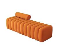 Banco otomano tapizado copetudo - Elegante almacenamiento de zapatos al final de la cama, taburete de entrada y comedor - Reposapiés rectangular con cojín acolchado, 80 x 45 x 43 cm