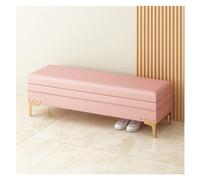 Banco otomano tapizado de almacenamiento con cabeza de clavo, diseño de piel blanca TrimChic para sala de estar y dormitorio, muebles elegantes con espacio de almacenamiento oculto