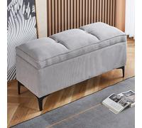 Banco otomano tapizado de almacenamiento con reposapiés, para entrada, dormitorio, extremo de cama, cofre