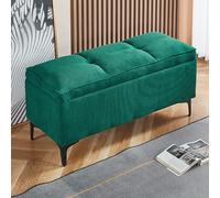 Banco otomano tapizado de almacenamiento con reposapiés, para entrada, dormitorio, extremo de cama, cofre