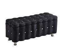 Banco otomano tapizado de almacenamiento, reposapiés multifuncional con forro polar de hielo para sala de estar, dormitorio, pasillo, cambiador de zapatos y almacenamiento en el extremo de la cama