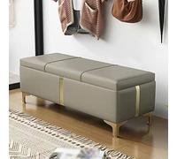 Banco otomano tapizado de cuero para entrada, taburete versátil para cama y sofá, para sala de estar y dormitorio, 23.6/31.4/39.4 x 15.7 x 15.7 pulgadas (60/80/100 x 40 x 40 cm)