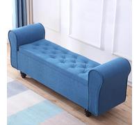 Banco otomano tapizado de gran capacidad con patas de madera para dormitorio y sala de estar