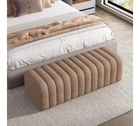 Banco otomano tapizado de terciopelo moderno, taburete de zapatos de entrada, reposapiés de asiento de ventana, marco de madera resistente para sofá, almacenamiento versátil al final de la cama