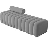 Banco otomano tapizado, reposapiés de entrada copetudo, taburete de sofá acolchado, banco de comedor rectangular con cojín para almacenamiento al final de la cama, sala de estar o pasillo