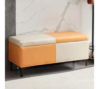 Banco otomano tapizado, taburete rectangular con patas de metal para sala de estar, reposapiés interior vintage para sofá