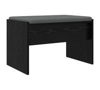 Banco para entrada con cojín roble negro 63 x 38 x 40 cm | Madera de ingeniería, cojín tobogán extraíble, zona de estar de 60 x 38 cm, peso 7,2 kg