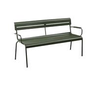 Banco para exterior Banco de ocio for patio al aire libre, terraza de jardín, asiento doble de aleación de aluminio, silla con respaldo for balcón (verde militar) Banco de jardín y patio(Grande)