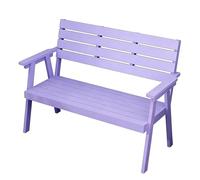 Banco para exteriores, banco de jardín de madera maciza con respaldo y reposabrazos, banco de parque para 2 personas, resistente a la intemperie, para porche, patio, iglesia y escuela