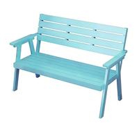 Banco para exteriores, banco de jardín de madera maciza con respaldo y reposabrazos, banco de parque para 2 personas, resistente a la intemperie, para porche, patio, iglesia y escuela