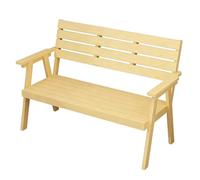 Banco para exteriores, banco de jardín de madera maciza con respaldo y reposabrazos, banco de parque para 2 personas, resistente a la intemperie, para porche, patio, iglesia y escuela