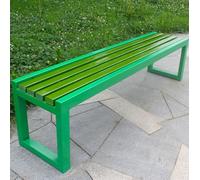 Banco para exteriores de 2 y 3 asientos, marco de acero resistente a la intemperie, sin respaldo, asiento de jardín, muebles de patio, perfecto para patio y terraza (tamaño: 120 cm)