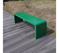 Banco para exteriores para todo tipo de clima para 2, asiento de jardín de metal, banco de parque azul duradero para porche, patio trasero, césped y patio, 100 cm de largo
