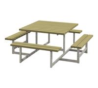Banco para grupos de 8 personas L x P 2000 x 2000 mm