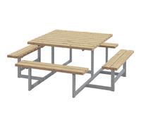 Banco para grupos de 8 personas L x P 2000 x 2000 mm