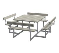 Banco para grupos de 8 personas L x P 2240 x 2240 mm, con 4 respaldos