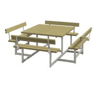 Banco para grupos de 8 personas L x P 2240 x 2240 mm, con 4 respaldos