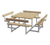 Banco para grupos de 8 personas L x P 2240 x 2240 mm, con 4 respaldos