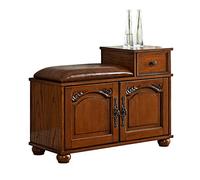 Banco para Guardar Zapatos Nordic retro Home Shoe Rack Bench Almacenamiento Taburete de calzado Taburete de cuero Adecuado for la sala de estar Corredor de la esquina de la sala de estar Banco de Zapa