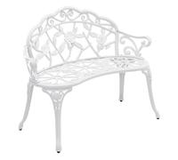 Banco para jardín 2 plazas hierro fundido 100x54x80cm blanco [casa.pro]